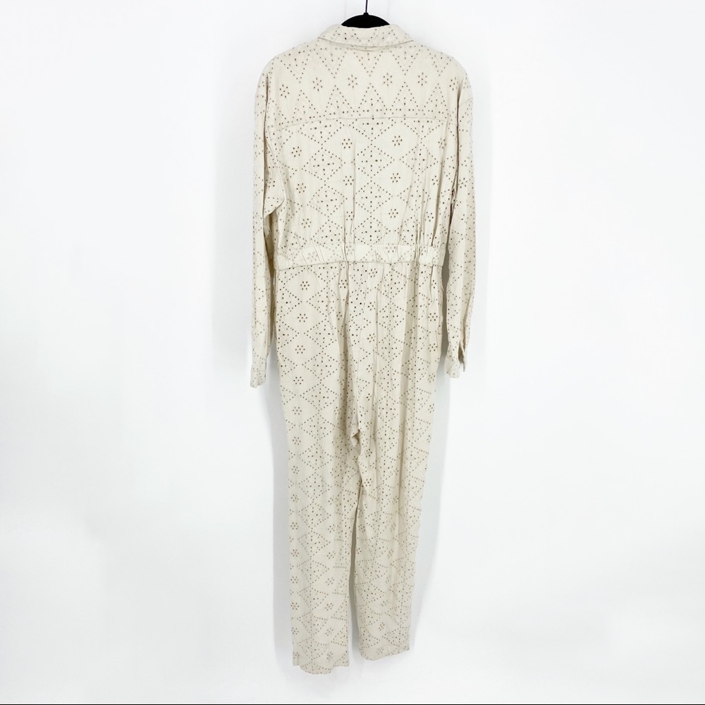 Free people cream eyelet coverall jumpsuit - Picture 6 of 9
